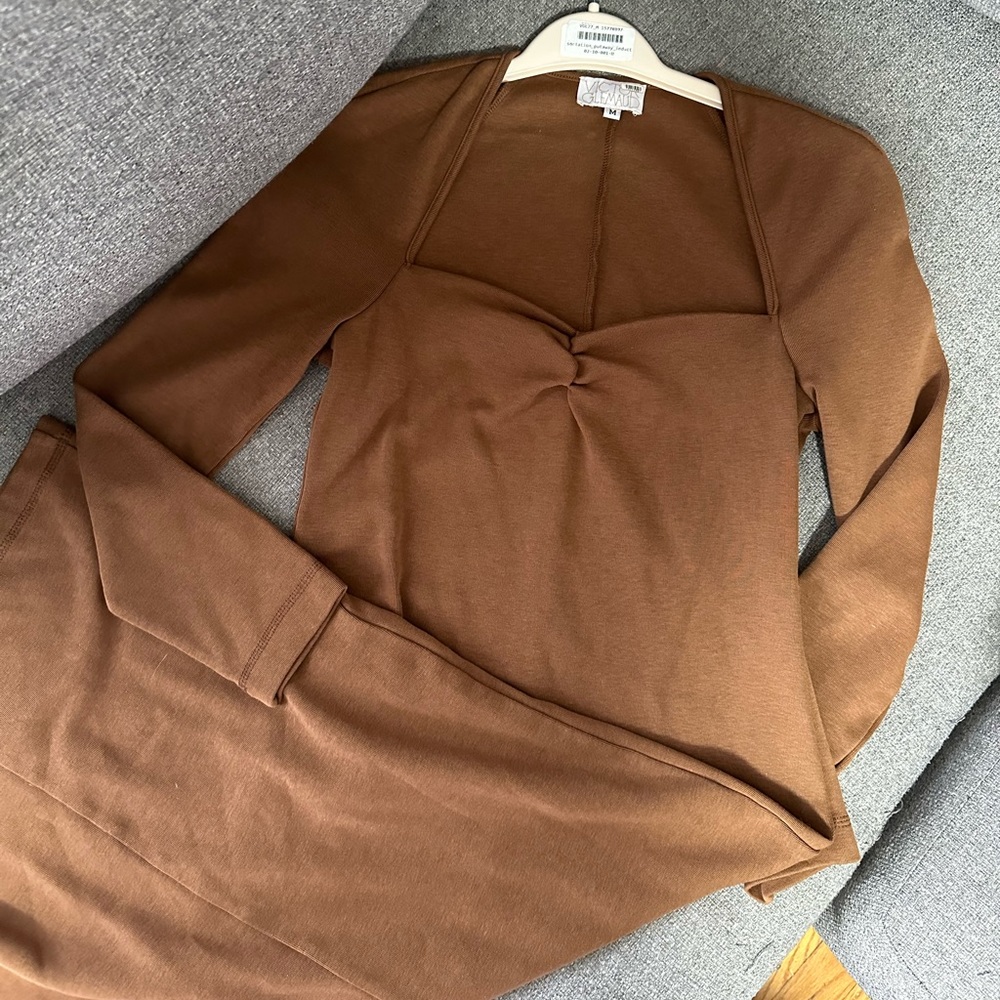 NWOT Victor Glemaud Brown MIDI Dress • size L